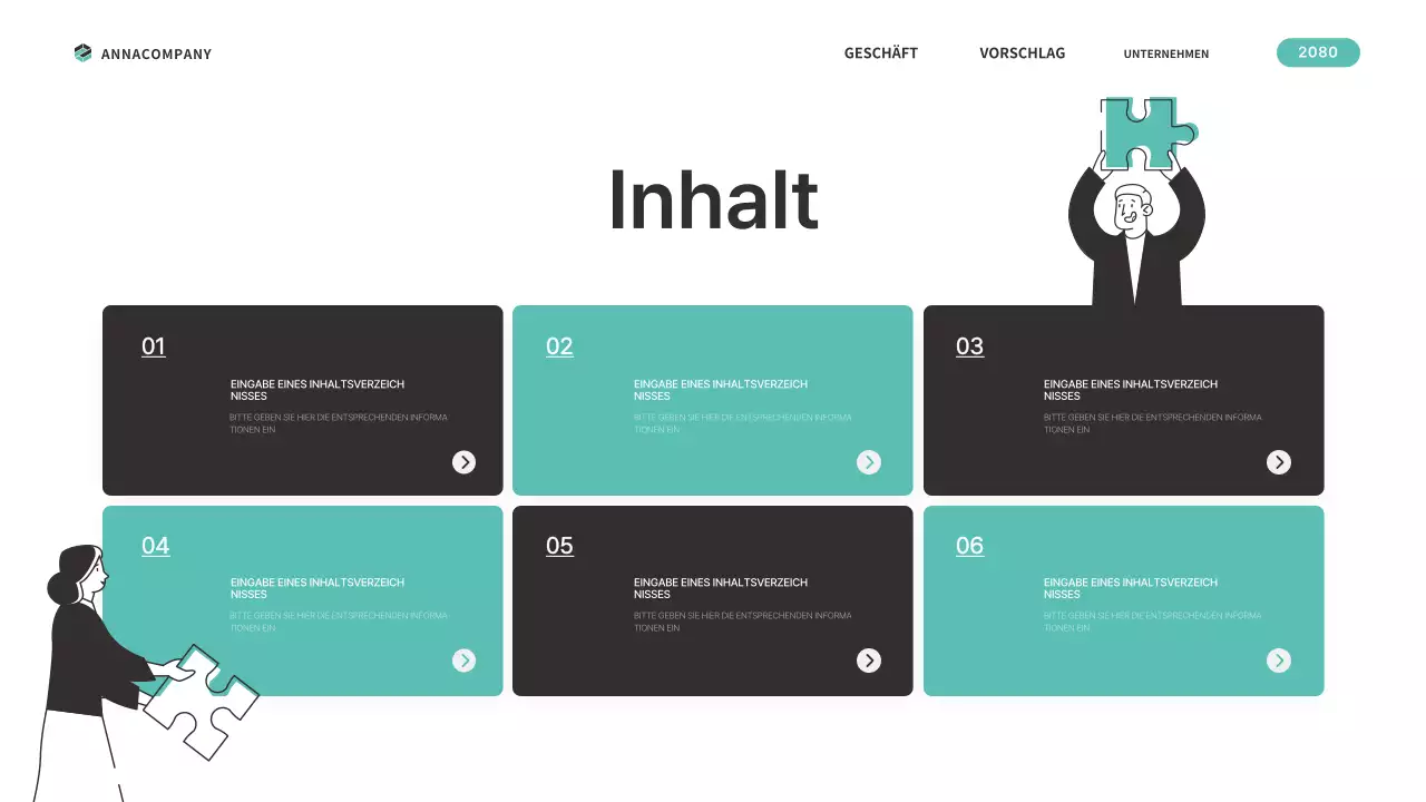 Ein einfacher, mintfarbener Geschäftsplan