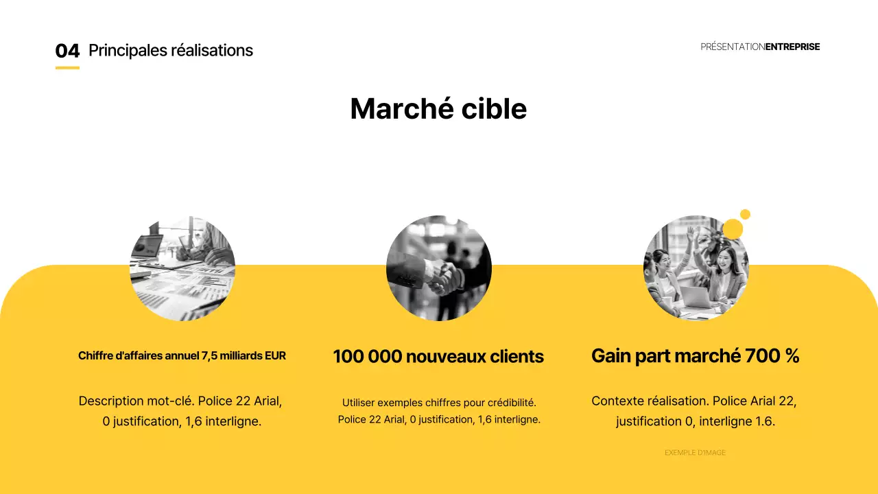 Jaune Rapports commerciaux de base