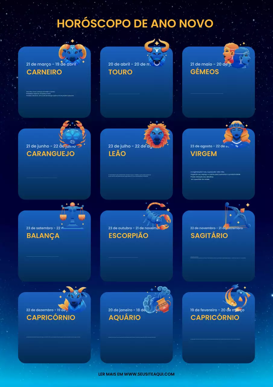 blue modern new year horoscope information