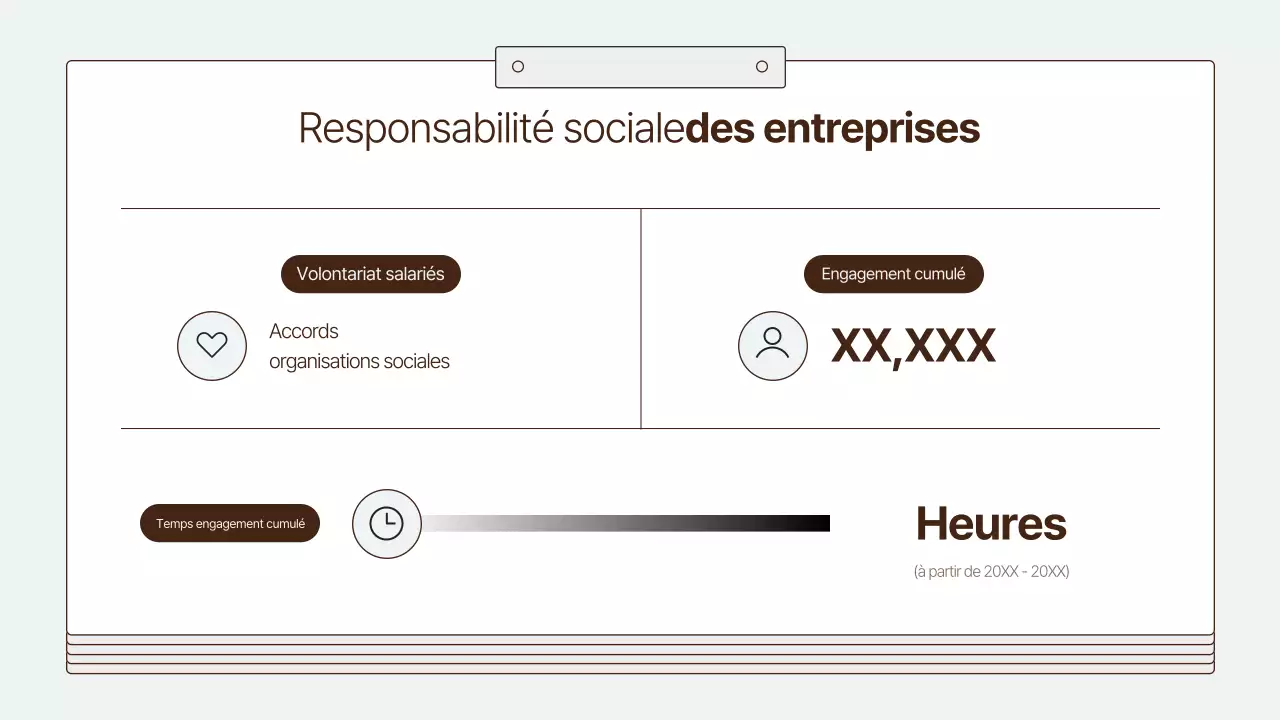 Un rapport sur la responsabilité sociale des entreprises propre et bleu clair