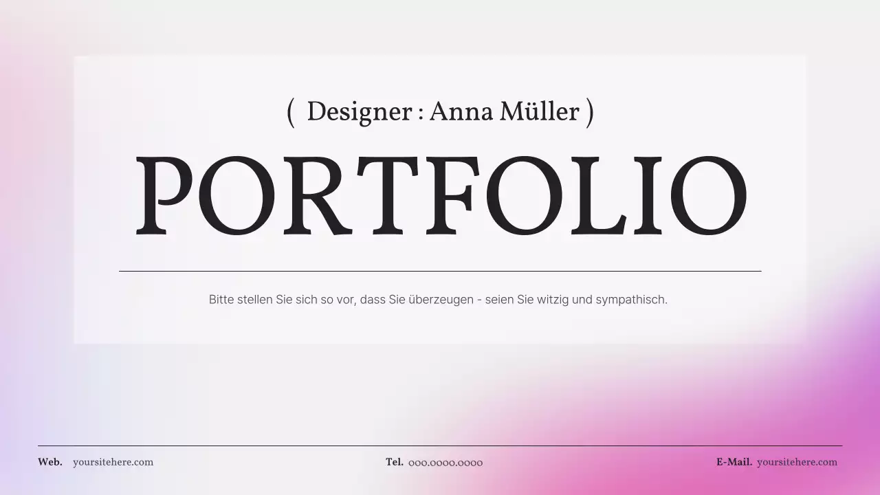 Ein einfaches Portfolio mit Farbverlauf in Rosa