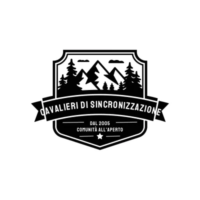 logo nero vintage per comunità all'aperto stile moderno