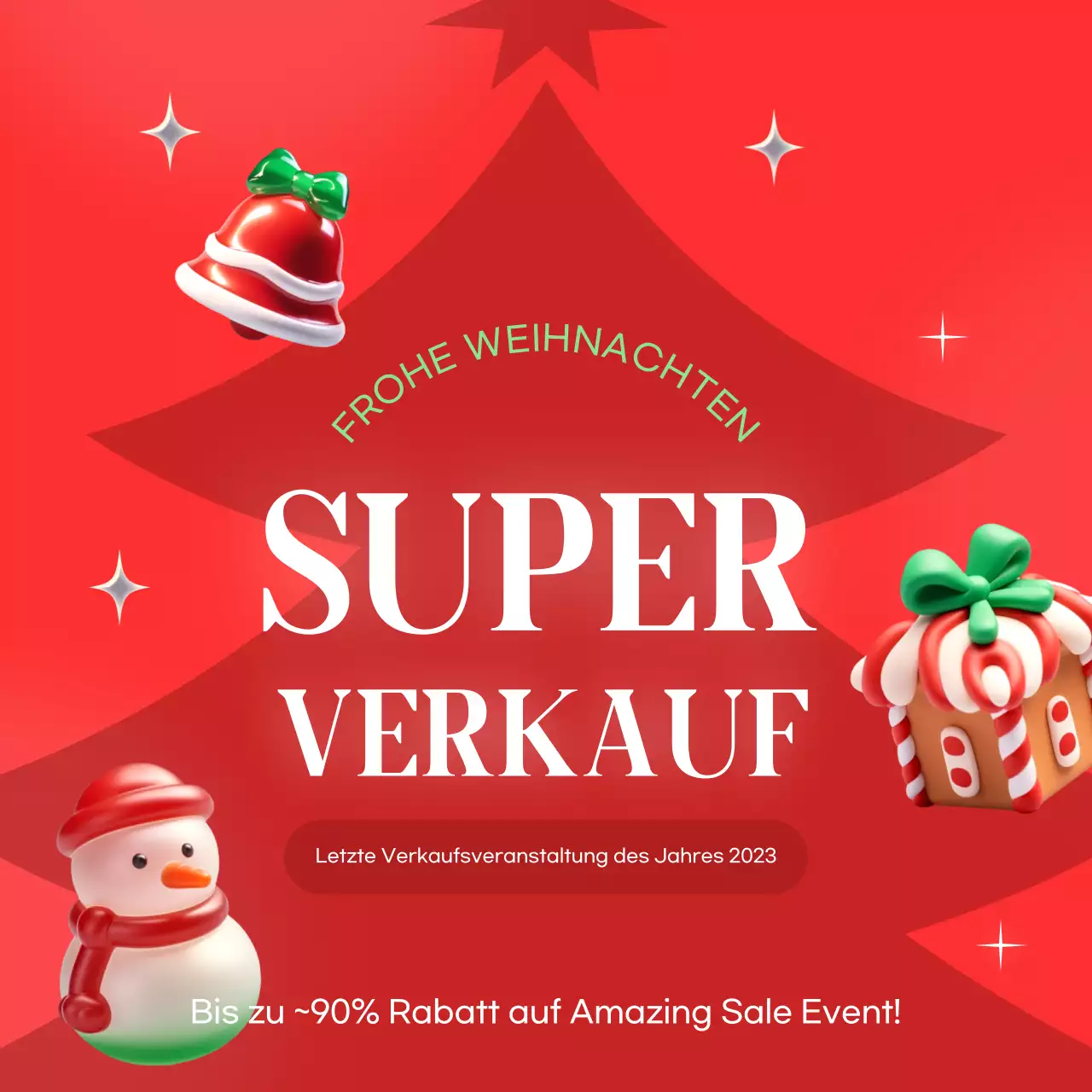 Rote gemütliche Weihnachtsaktion