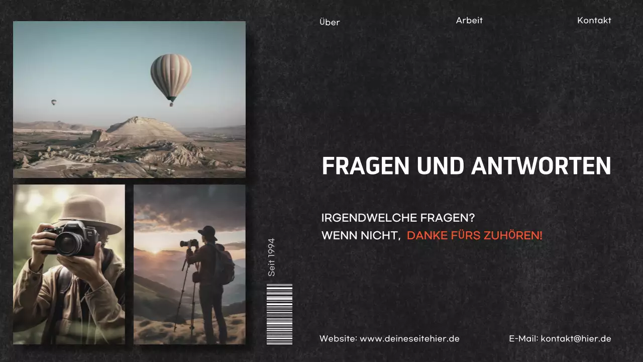 schwarzes modernes Portfolio-Dokument