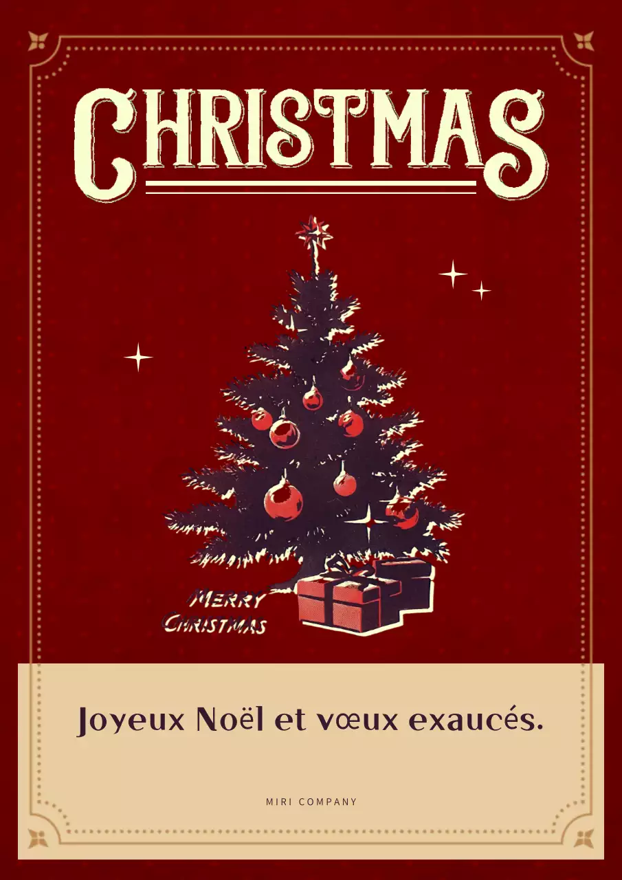 Carte de Noël vintage en rouge