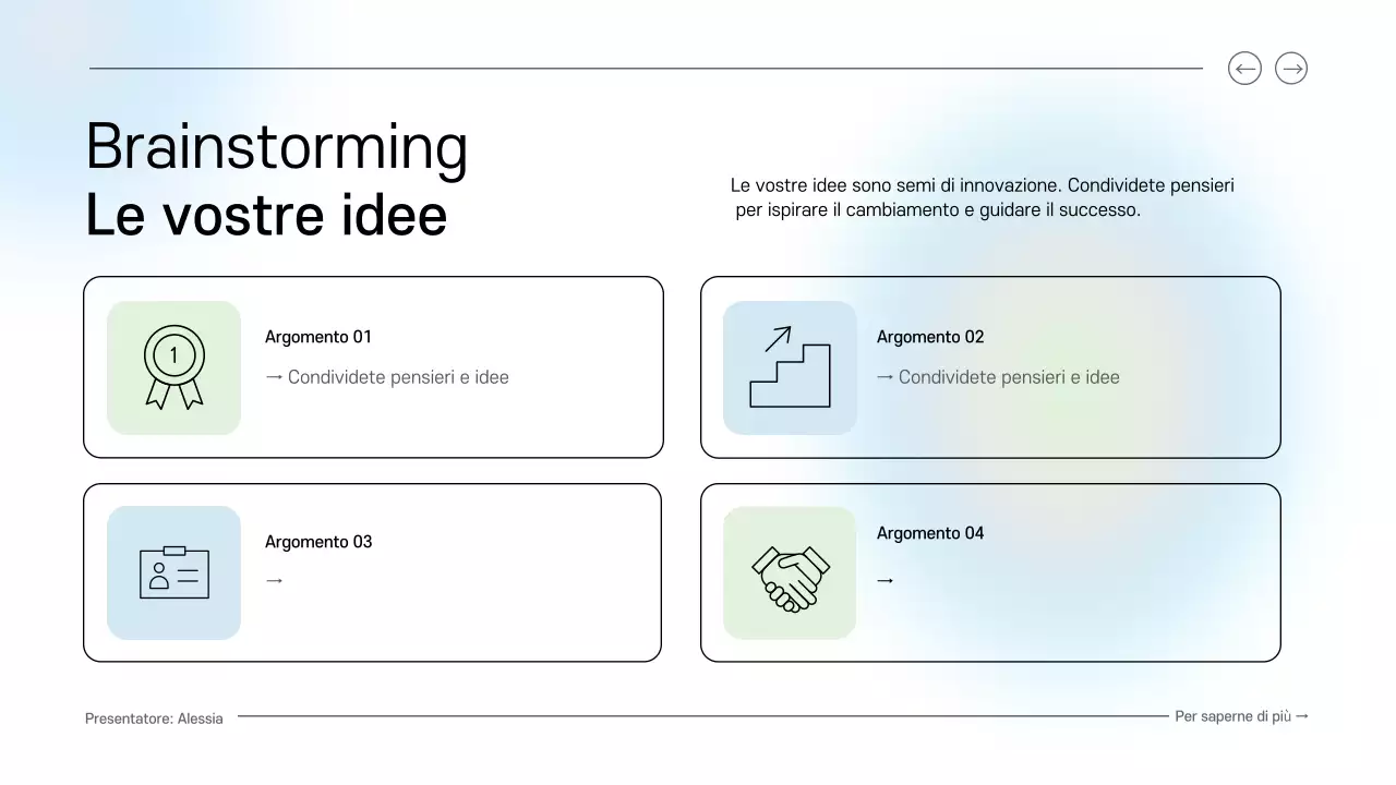 guida al brainstorming digitale pulito blu e verde