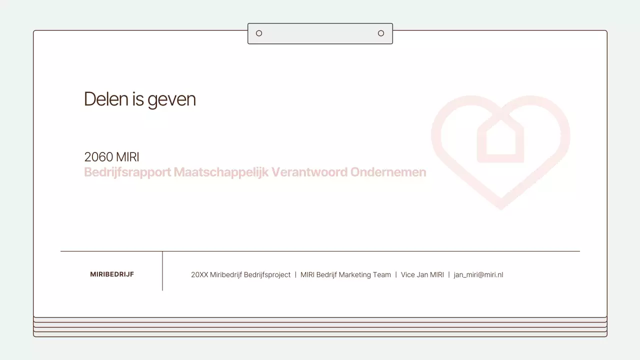 Een schoon, lichtblauw rapport over maatschappelijk verantwoord ondernemen
