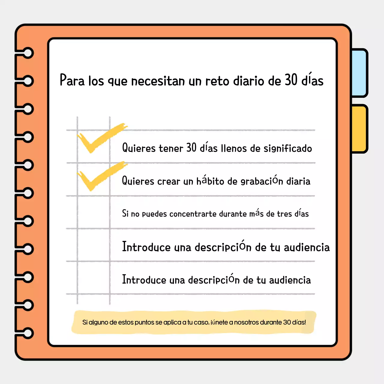 Agenda Simple Diario Naranja