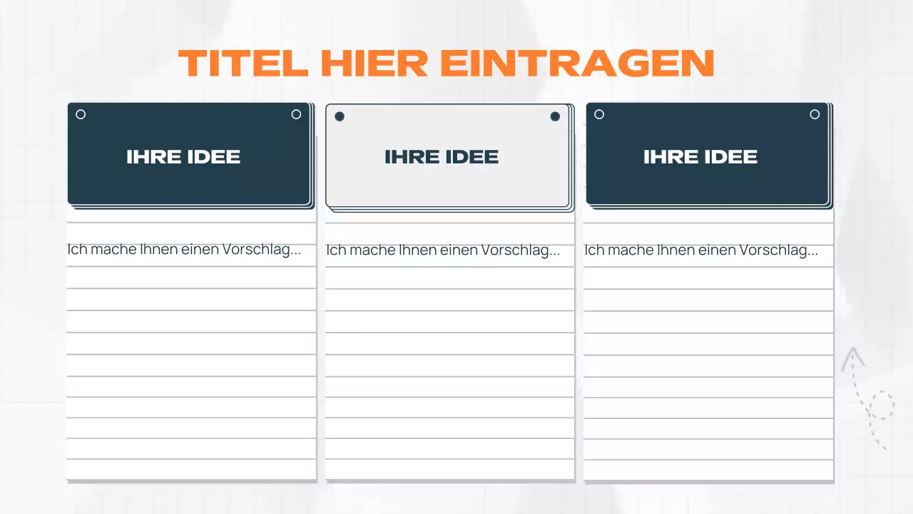 orange modernes Brainstorming-Dokument