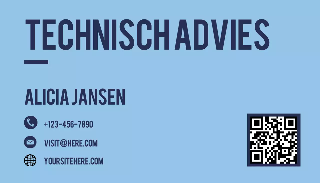 blauwe moderne advieskaart