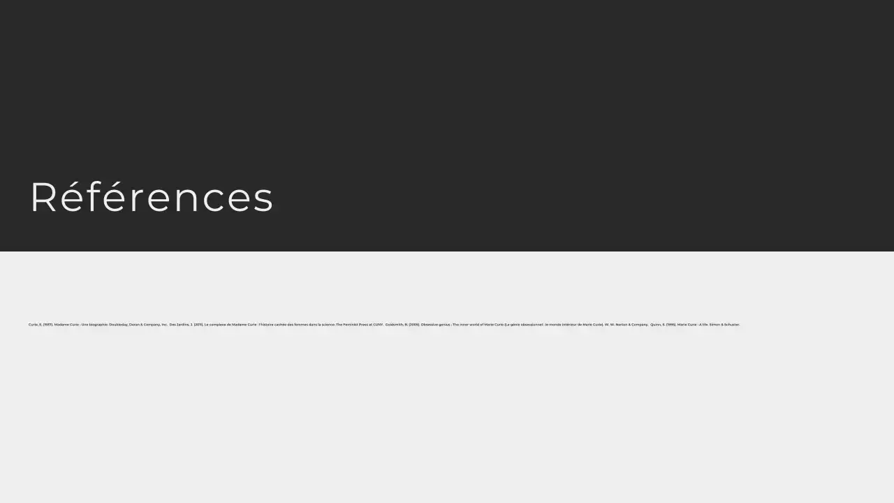 Minimaliste moderne Explorer la vie de Marie Curie Présentation