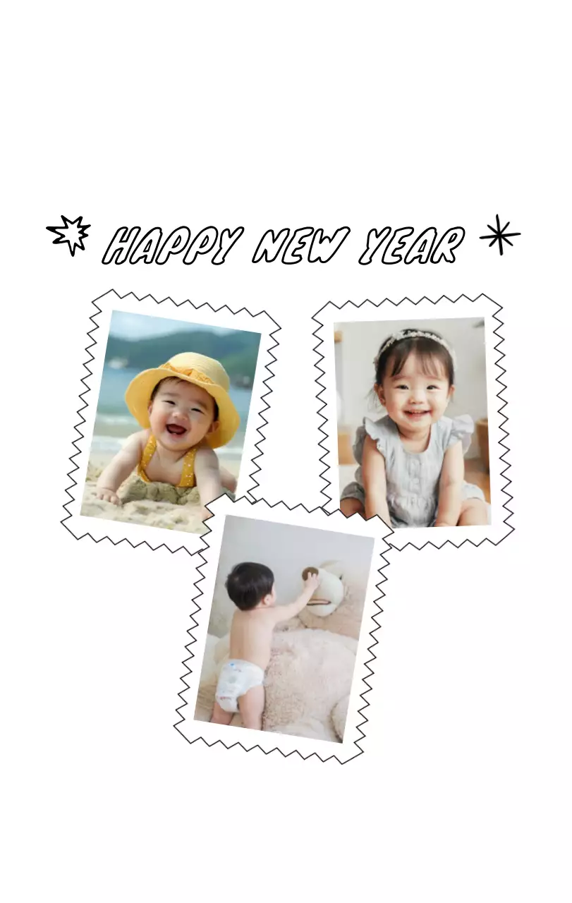 Kalender foto Tahun Baru yang lucu