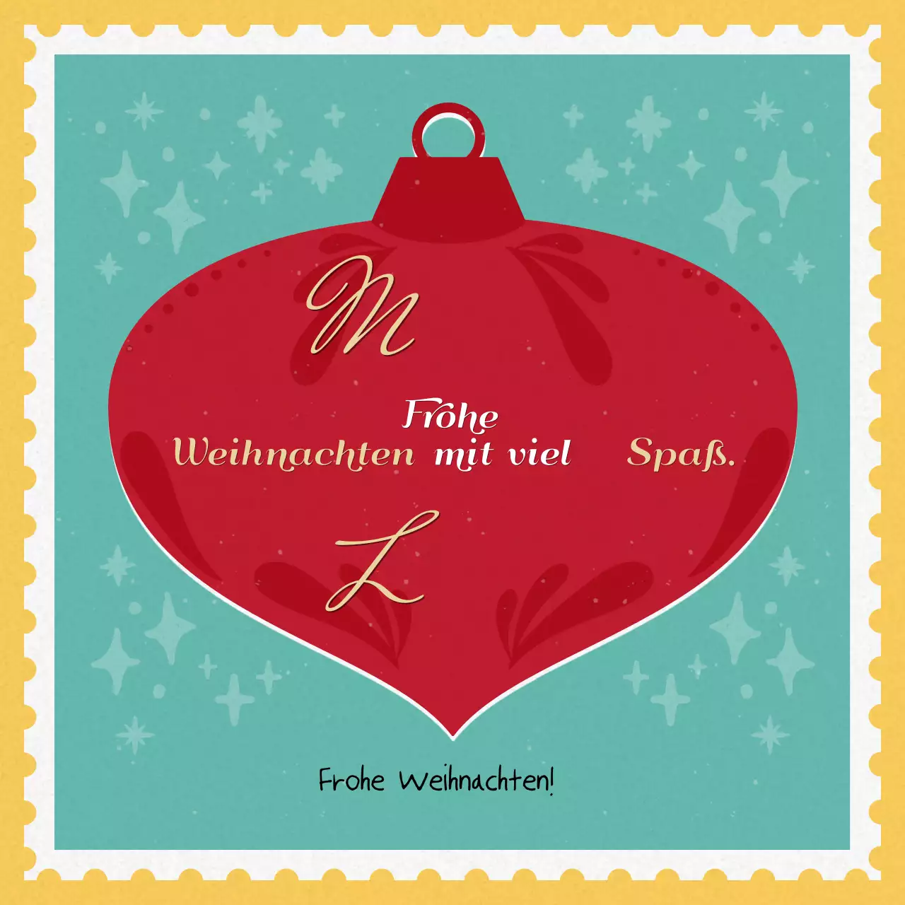 Rote Vintage-Weihnachtspostkarte