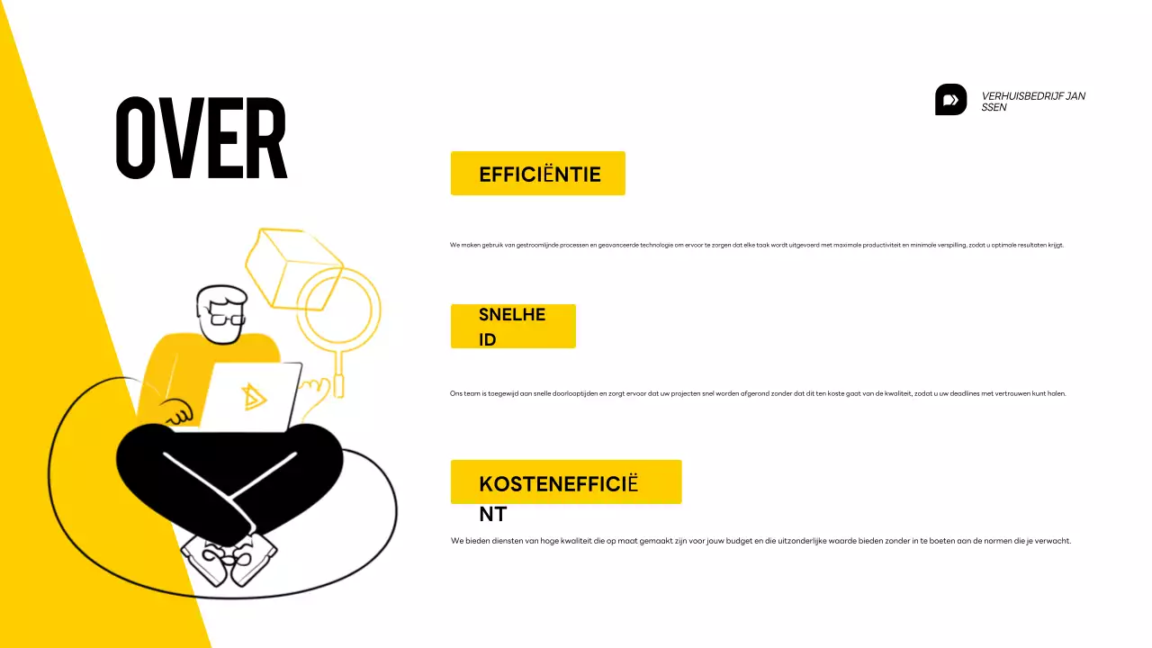 Yellow and White Verhuisservice Introductie Presentatie