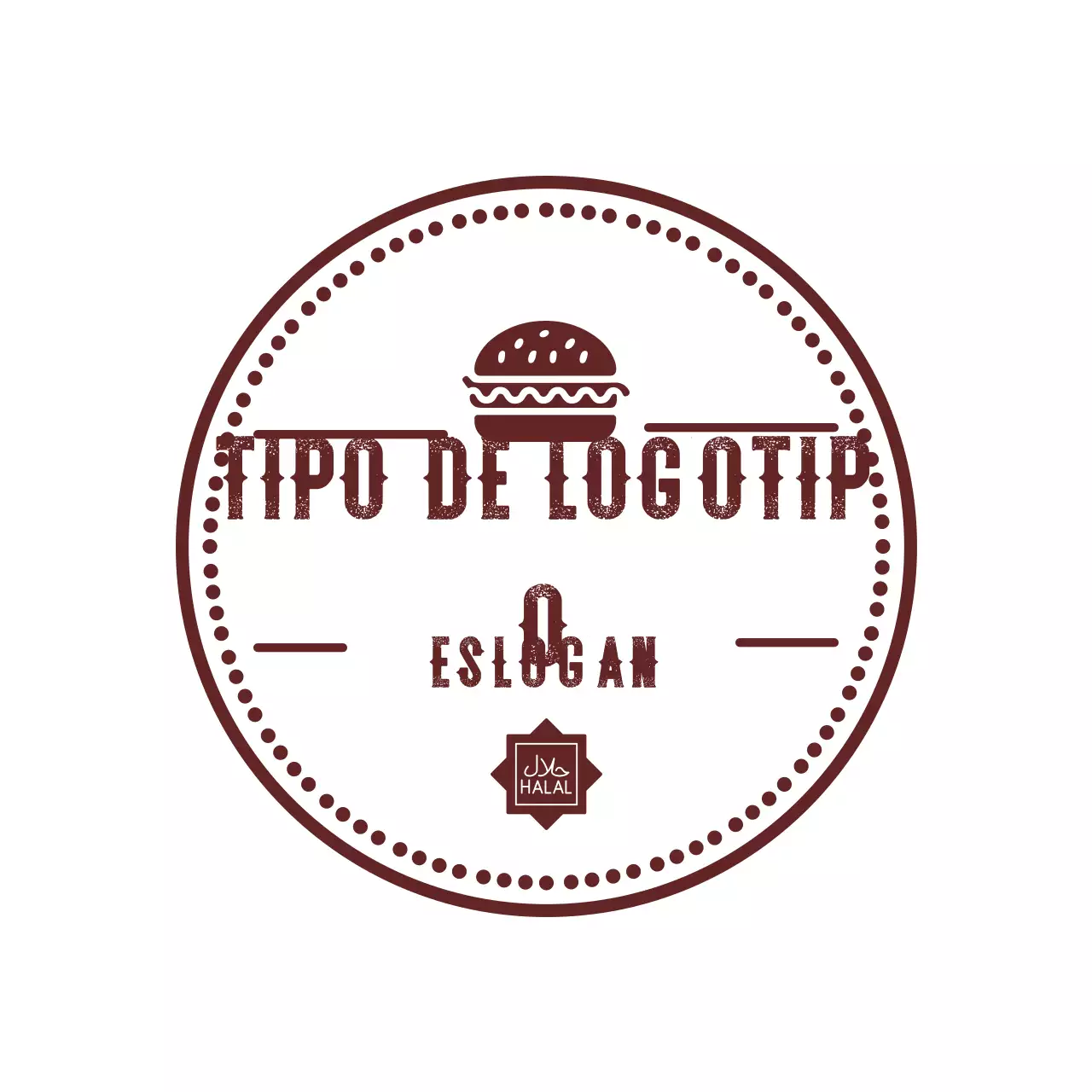 logo marrón retro burger food