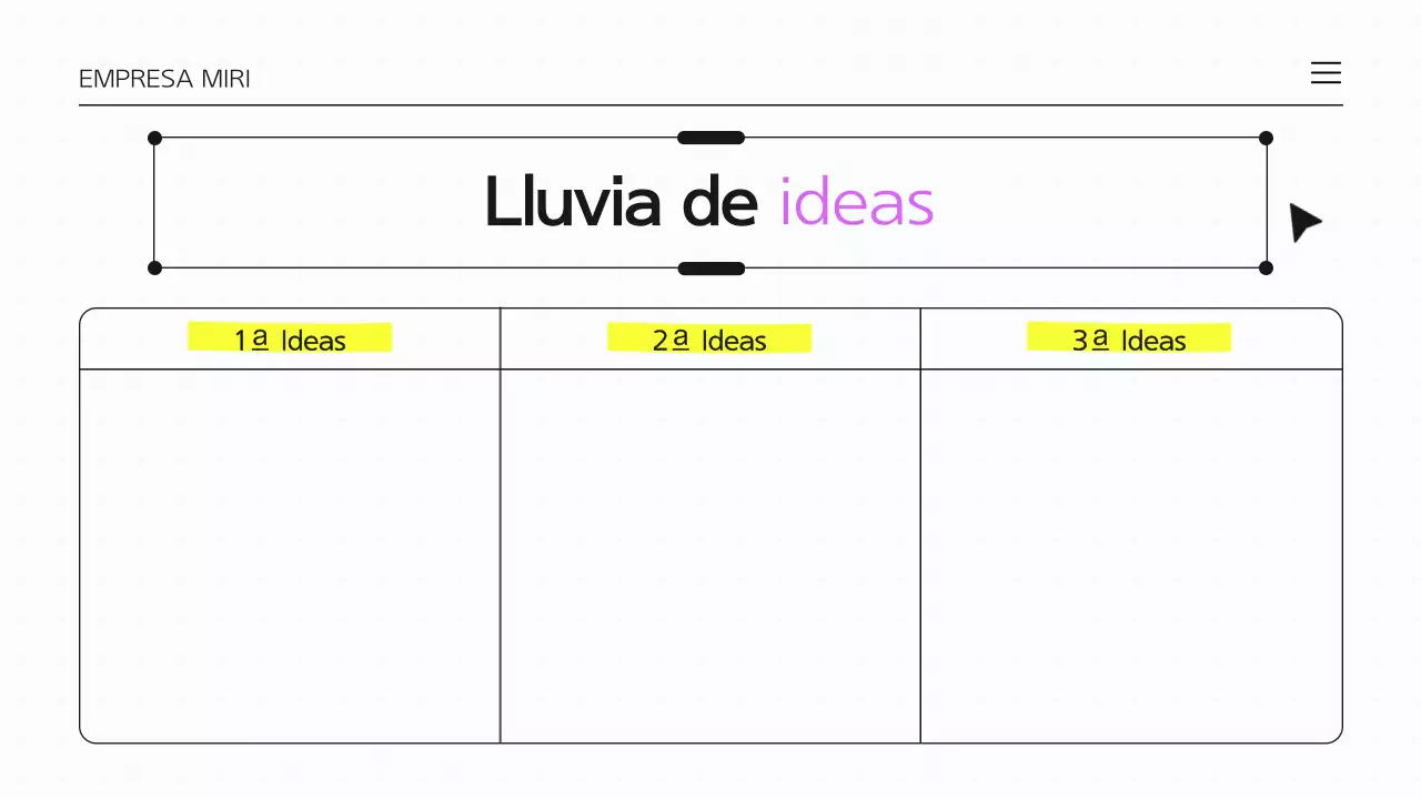 Púrpura y blanco Lluvia de ideas Presentación infográfica