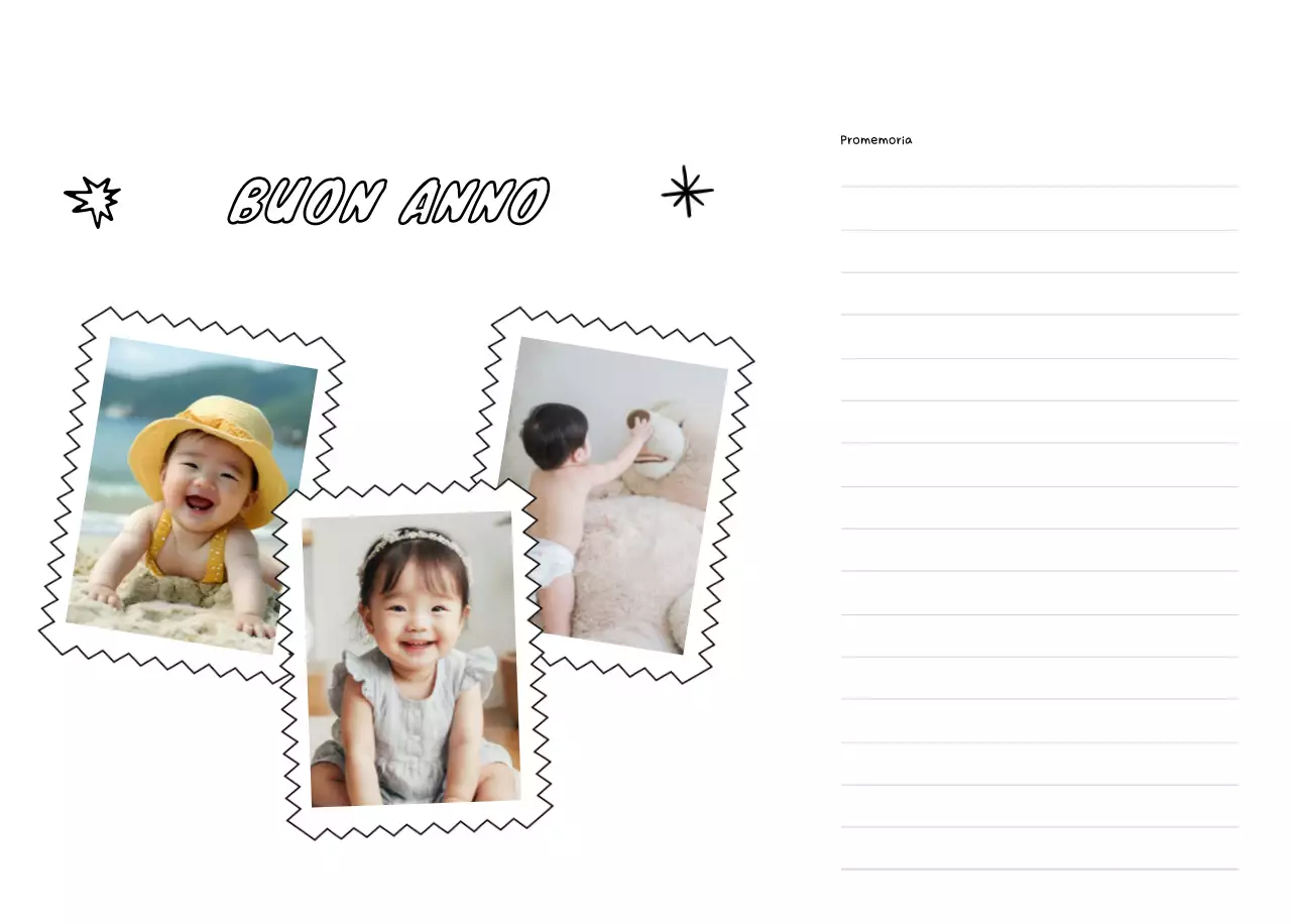 Agenda di Capodanno bianca e bella