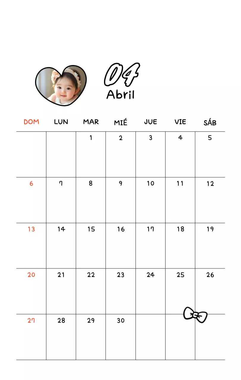 Bonito calendario con fotos de Año Nuevo