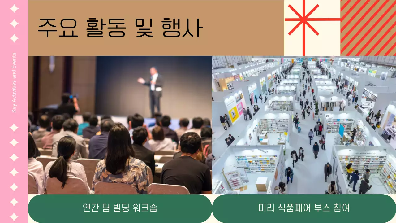 핑크색의 아기자기한 회사 연말 발표자료