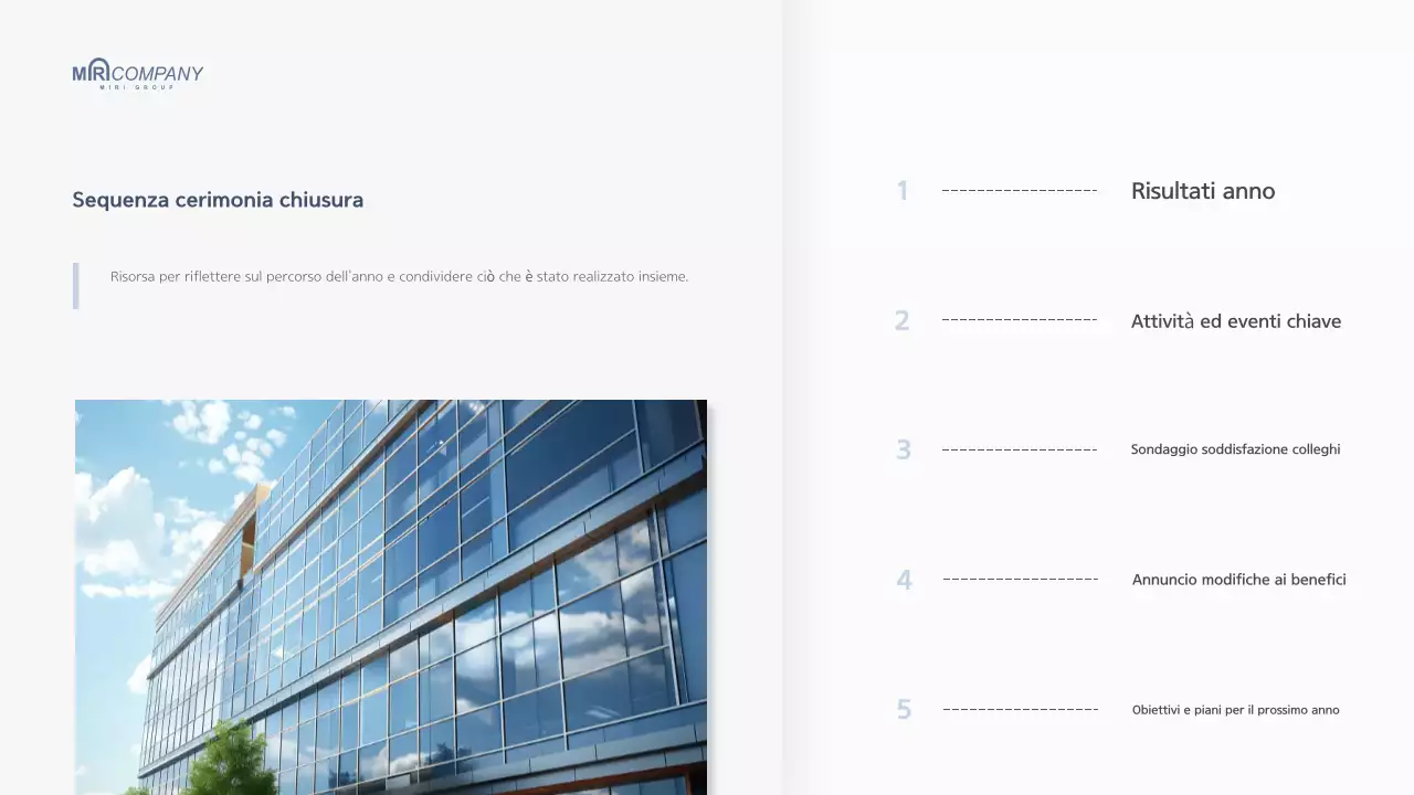 Relazione di fine anno aziendale moderna e bianca