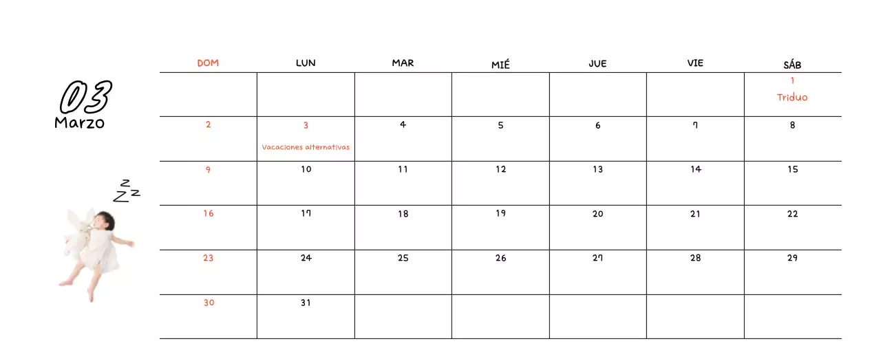 Bonito calendario con fotos de Año Nuevo