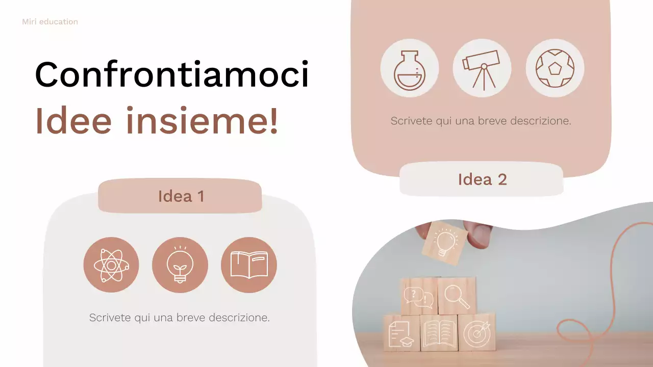 Guida al layout del brainstorming organico marrone e rosa