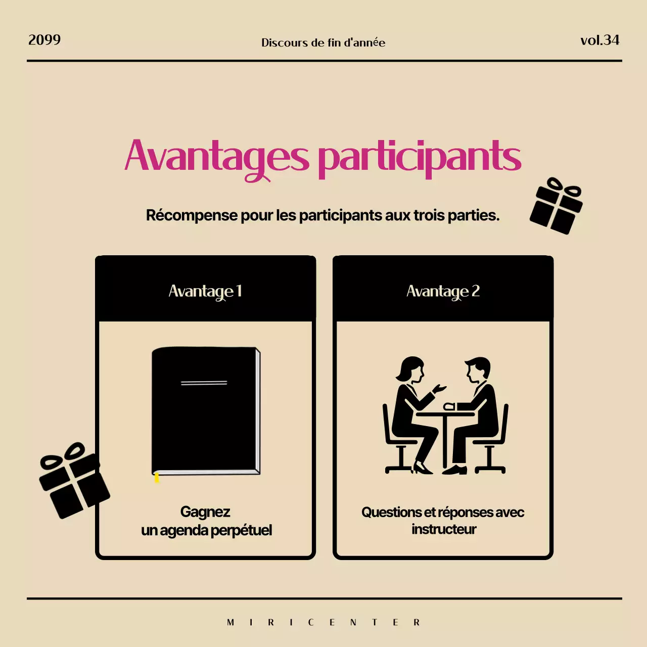 Promouvoir un réveillon moderne en beige et rose