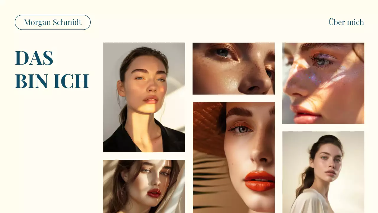 Teal und Beige Modern Über mich Einleitung