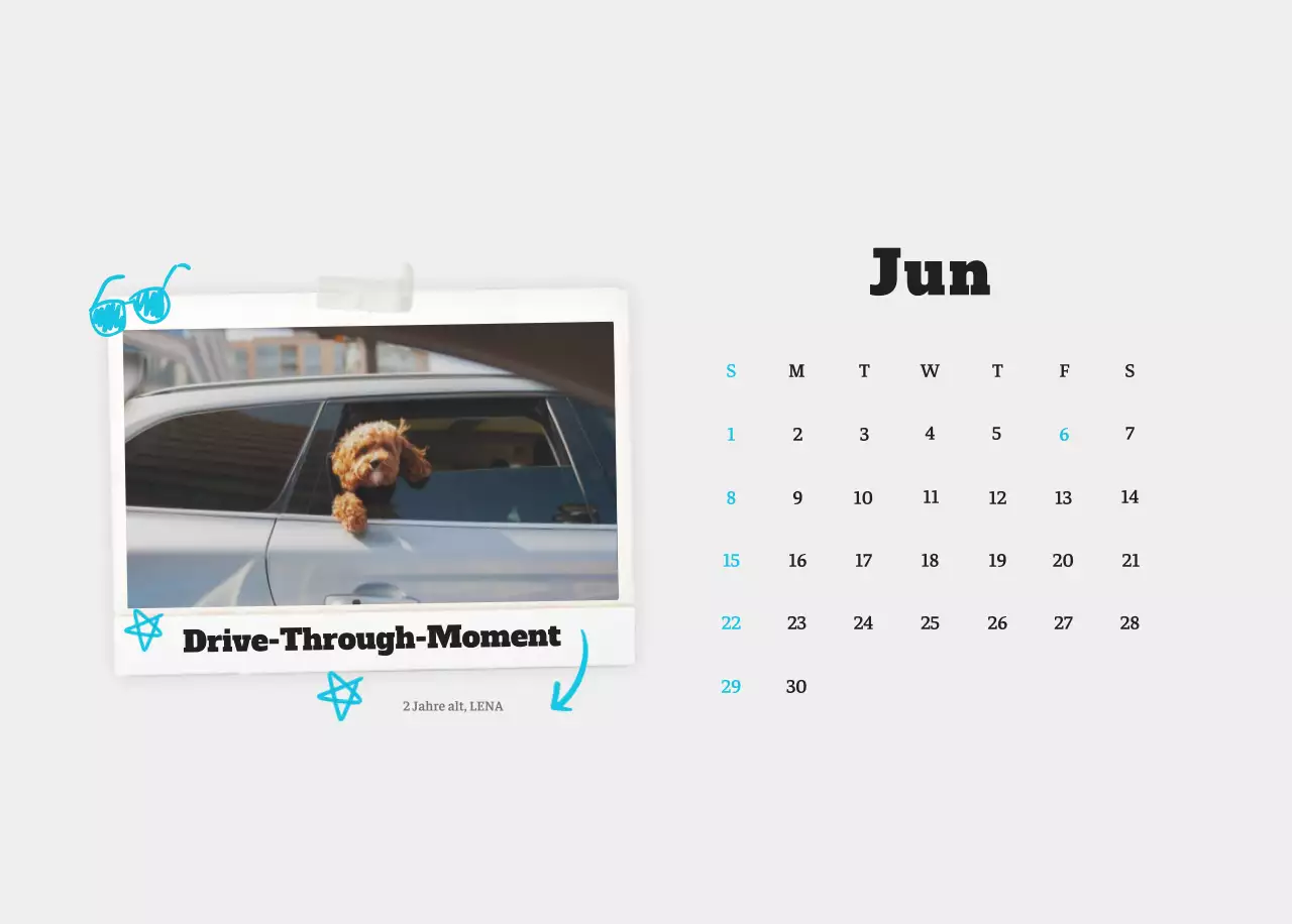 Weißer Neat Ballet-Tier-Fotokalender