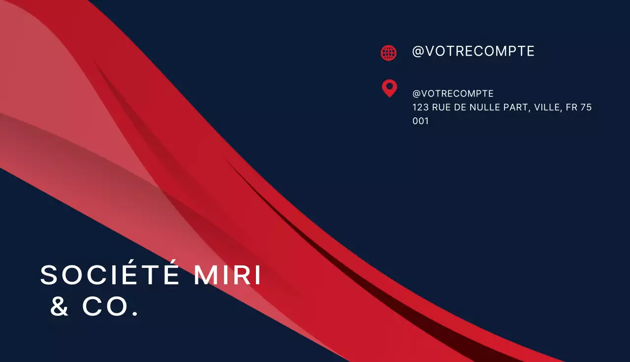 carte de visite moderne rouge