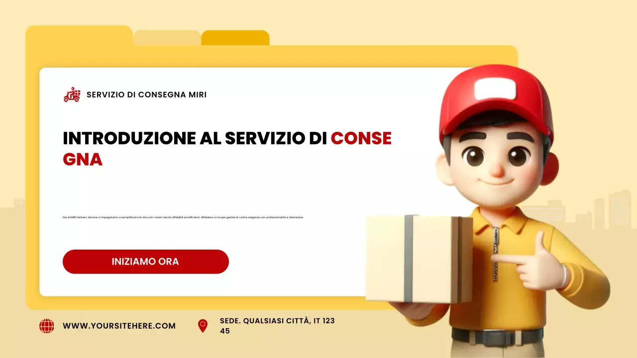 annuncio di consegna giallo moderno