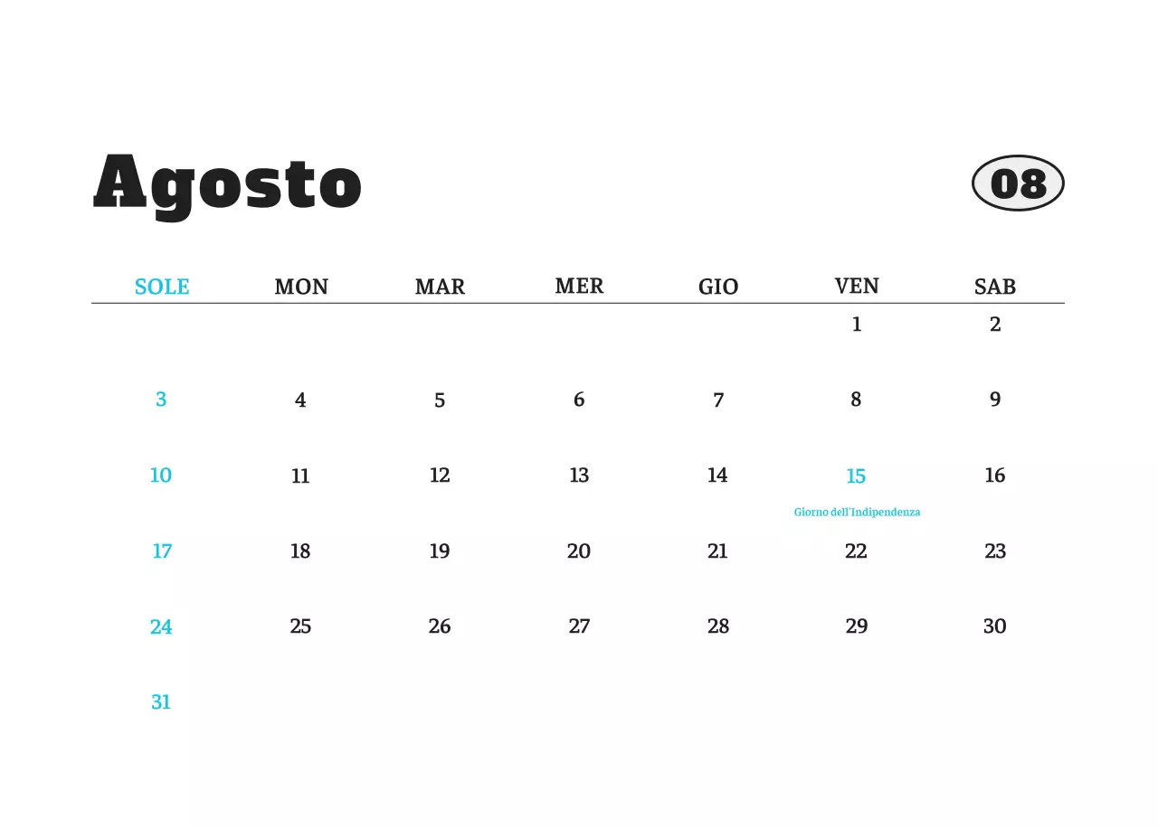 Calendario fotografico degli animali del balletto bianco e ordinato