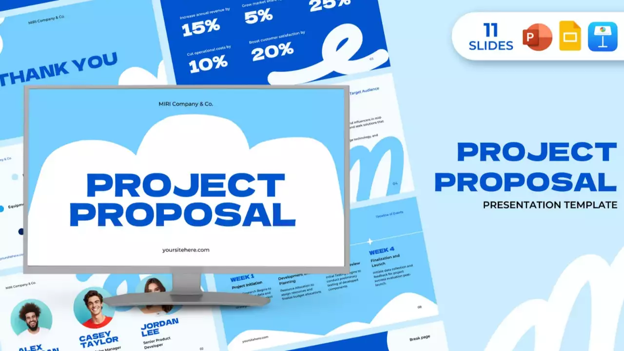 documento de proposta de projeto moderno azul