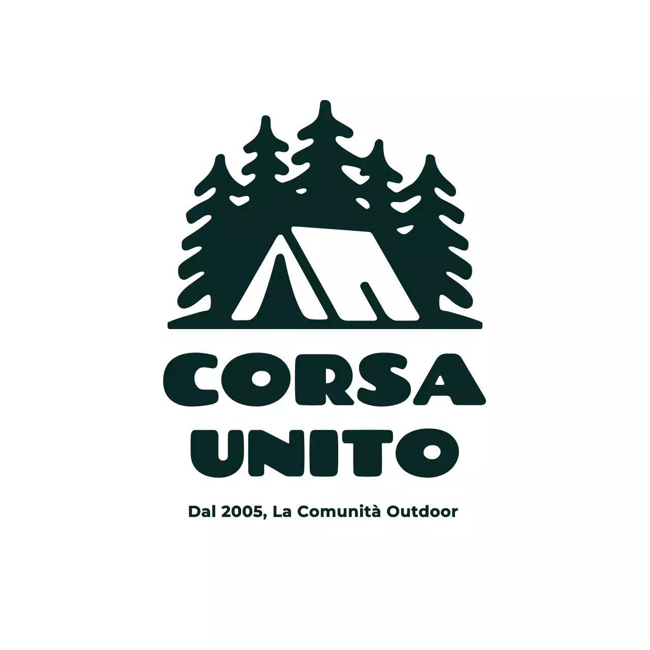 logo nero esperienze all'aperto stile minimal