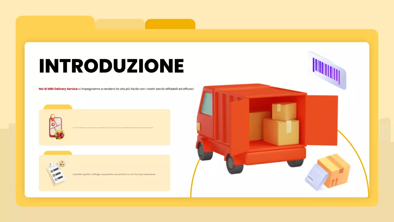 annuncio di consegna giallo moderno