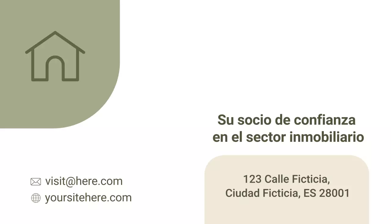tarjeta de visita inmobiliaria moderna sage