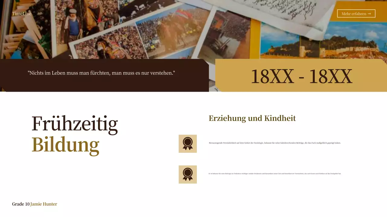 beige vintage biographie klasse