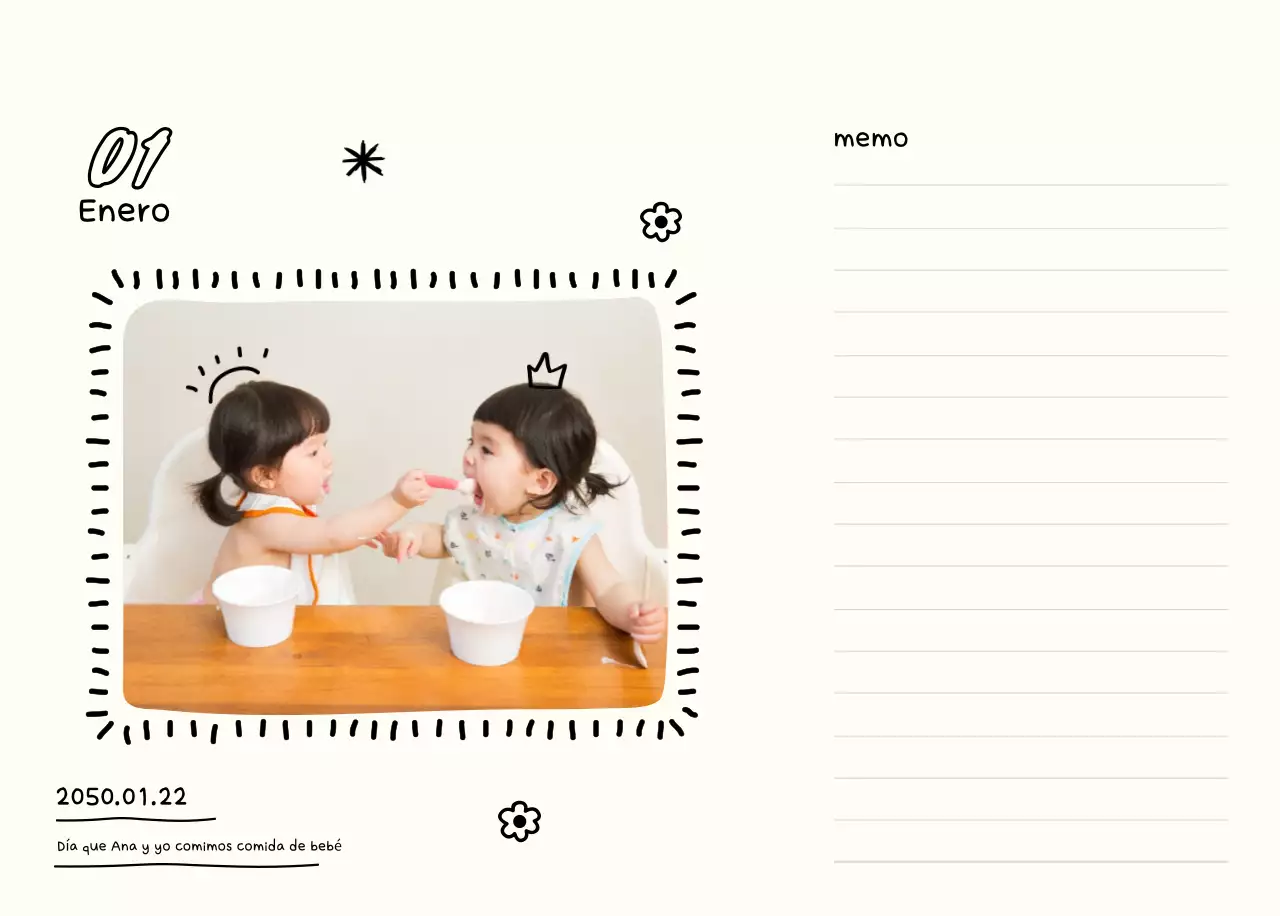 Agenda de Año Nuevo blanca y bonita