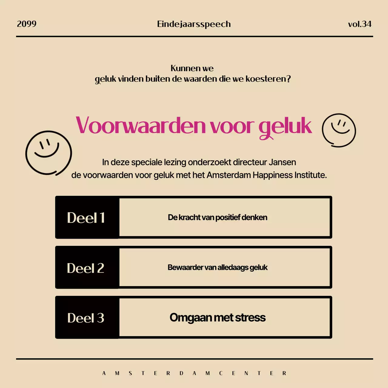 Promoot een moderne oudejaarsspecial in beige en roze