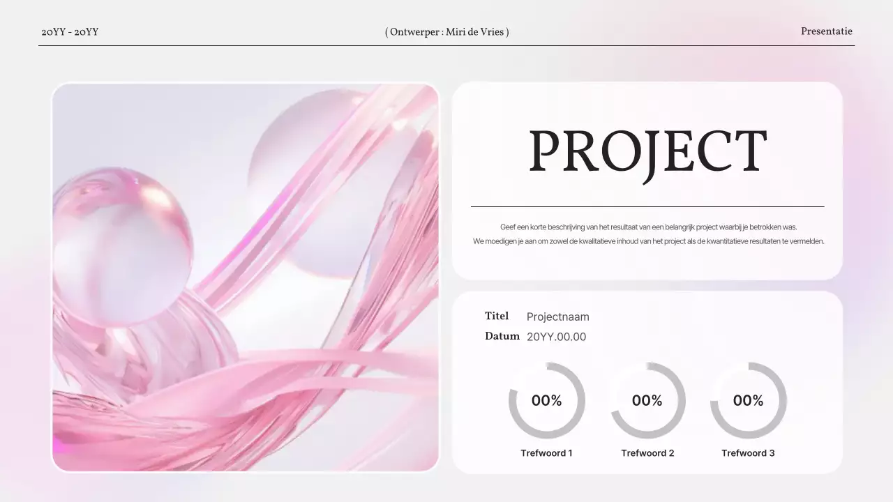 Een eenvoudige portfolio met kleurverloop in roze