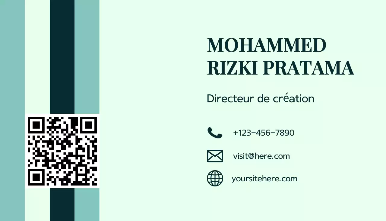 Carte de visite moderne à la menthe