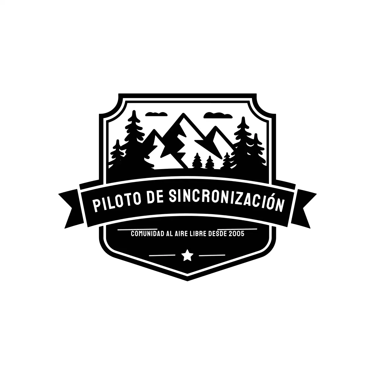 negro vintage al aire libre logotipo de la comunidad estilo moderno