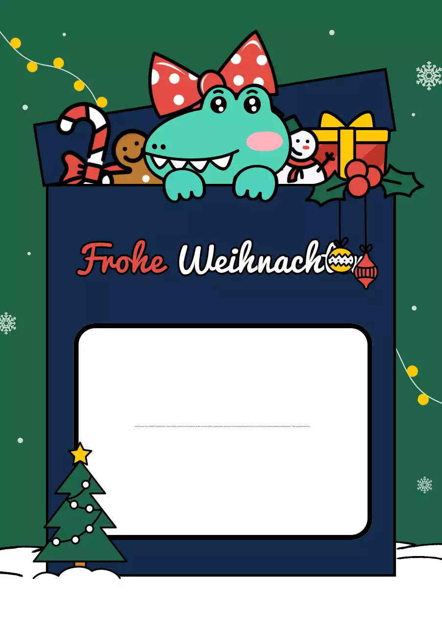 Niedliches Briefpapier mit Weihnachtsmotiven in Grün für die Feiertage