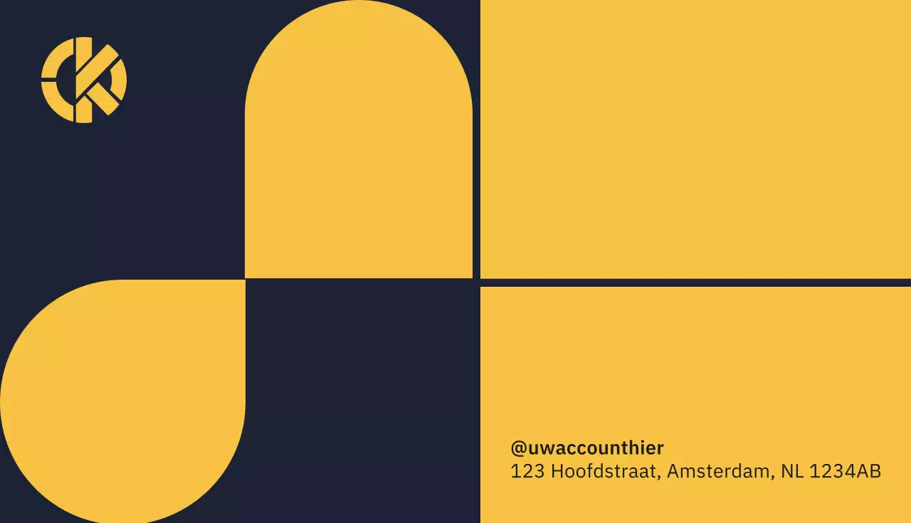 Geel modern visitekaartje