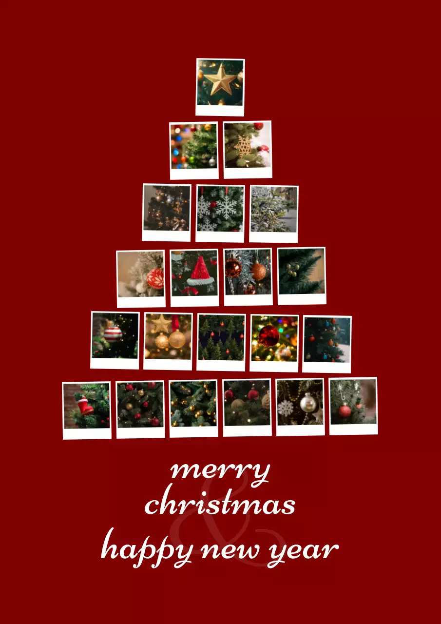 빨강 심플 크리스마스 엽서