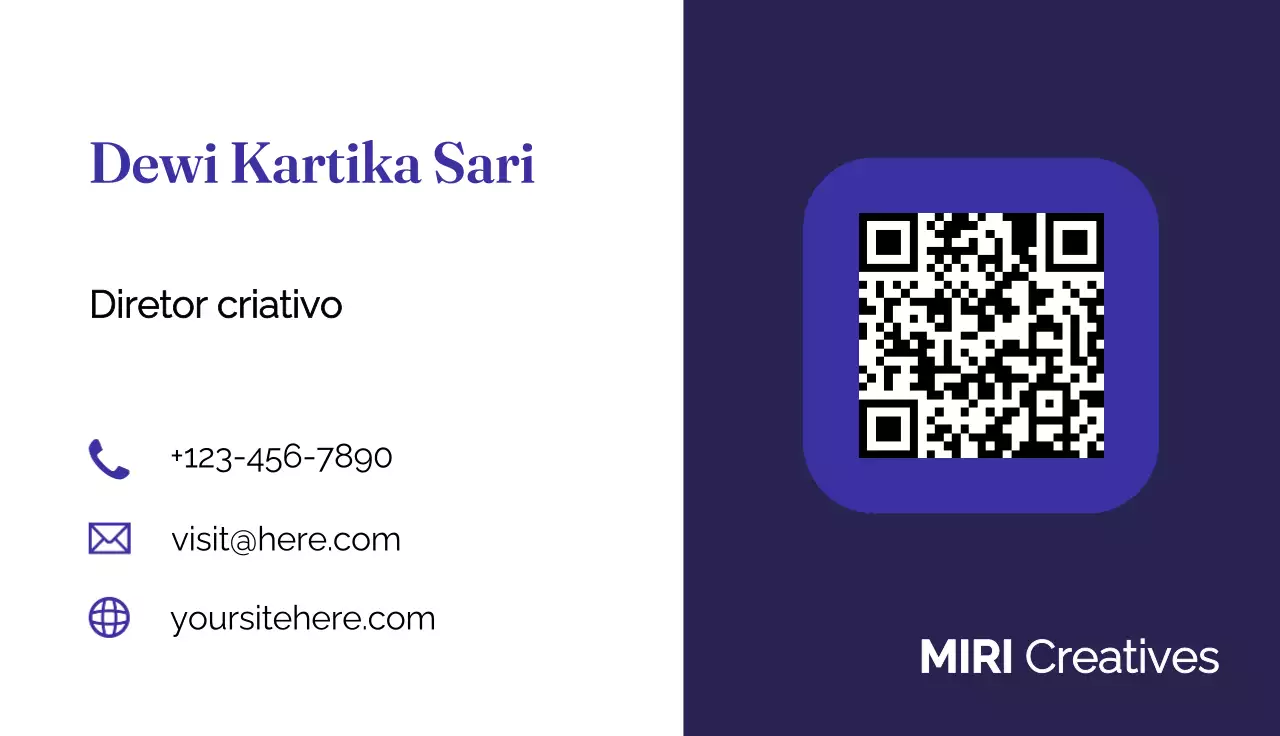 cartão de visita moderno em azul marinho