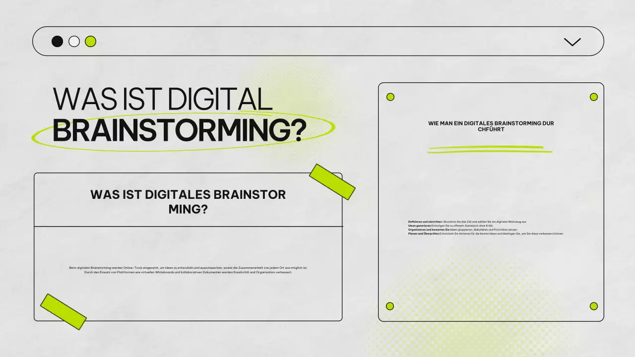 Grünes und graues Brainstorming Infografik Präsentation