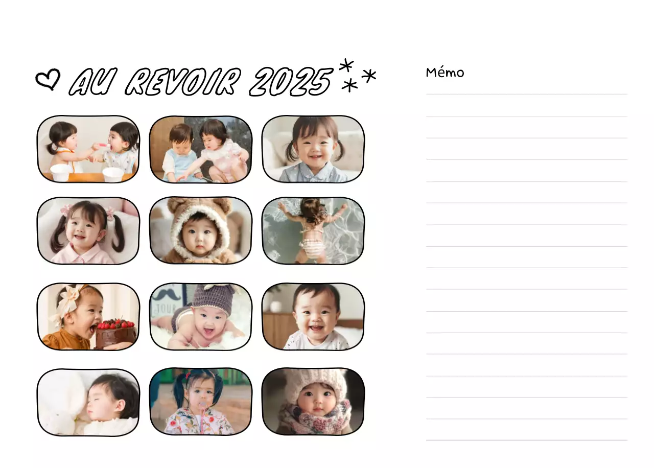 Agenda du Nouvel An blanc et joli