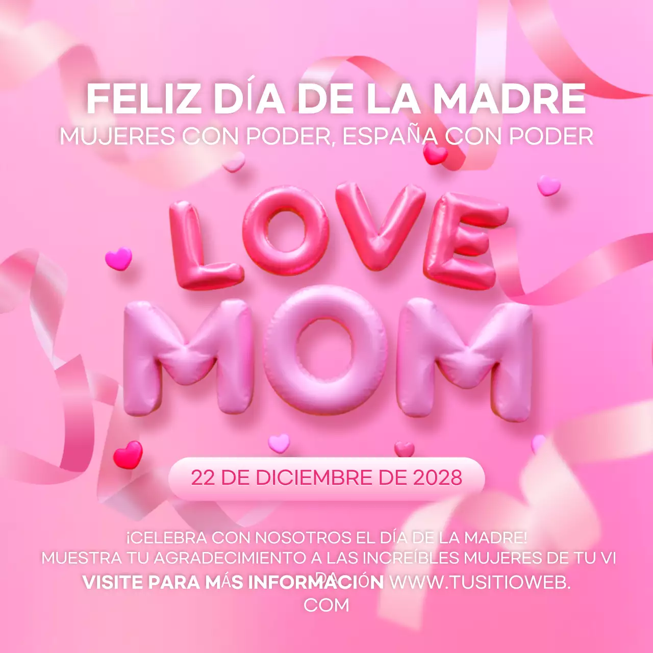 Anuncio moderno rosa para el Día de la Madre
