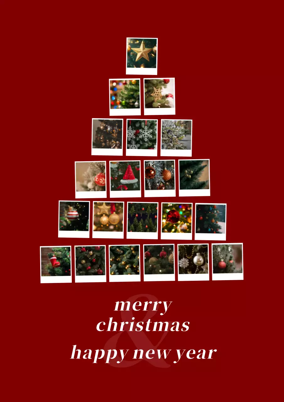 赤 シンプル クリスマス ポスター